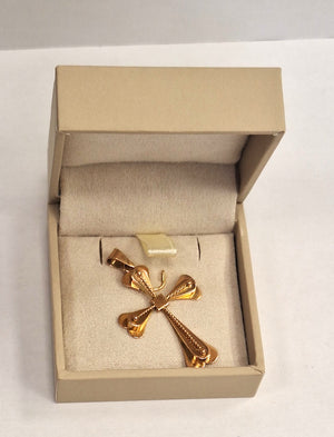 Pendentif Croix Or Jaune 18K Tête d'Aigle 2.38 Grs