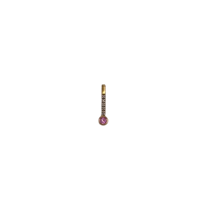 Pendentif Solitaire en Or Jaune Diamants et Saphir 18K