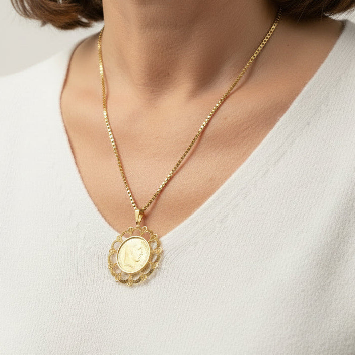 Pendentif Pièce en Or Jaune 18K - 9.14G