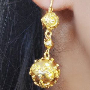 Boucles d'Oreilles Pendantes en Or Jaune 18K - 4.95gr