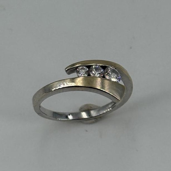 Bague Diamants Or Jaune/Blanc 18K Taille 49