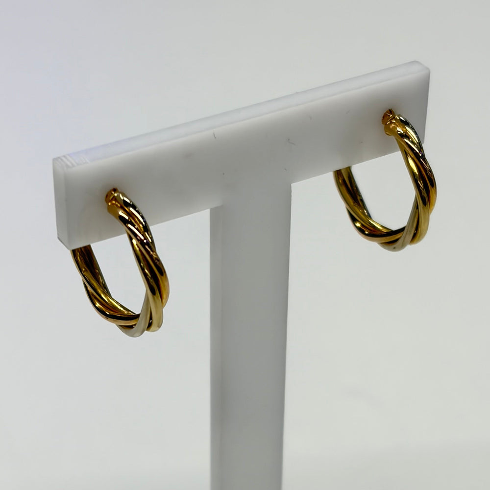 Boucles d'oreilles créoles en or jaune 18K - 1.60gr