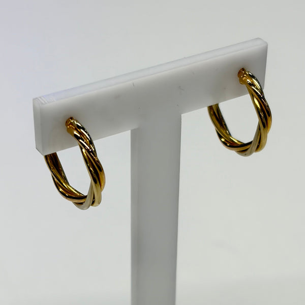 Boucles d'oreilles créoles en or jaune 18K - 1.60gr
