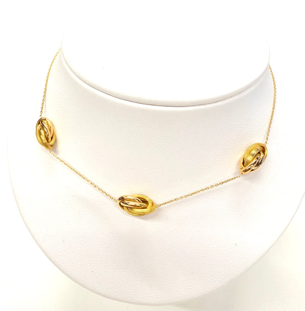 Parure collier et boucles oreilles en or jaune 18k 3.96 Grs