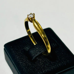 Solitaire en Or Jaune Diamants 18k - 2.46 Grs - Taille 60