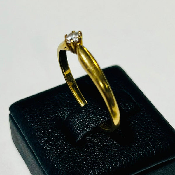 Solitaire en Or Jaune Diamants 18k - 2.46 Grs - Taille 60