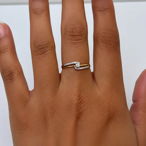 Bague Solitaire en Or Jaune 18K - Taille 53