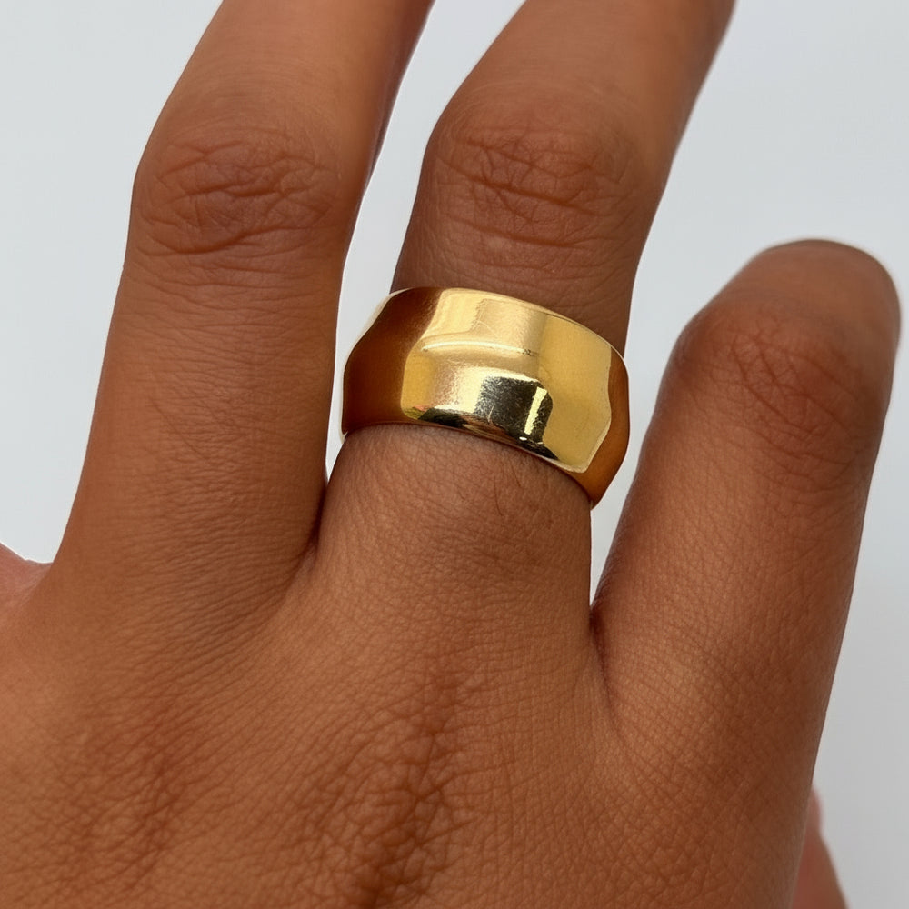 Bague Jonc en Or Jaune 18k Poinçon Tête d'Aigle - Taille 59
