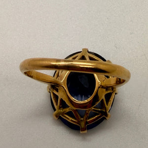 Bague en Or Jaune et Améthyste 18K -Taille 51