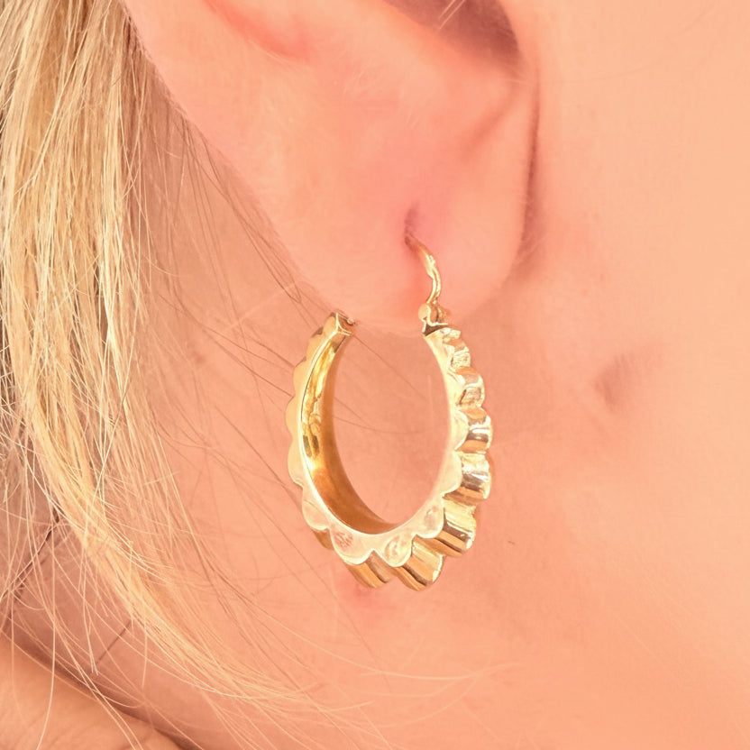 Boucles d'oreilles créoles en or jaune 18k - 1.96 G