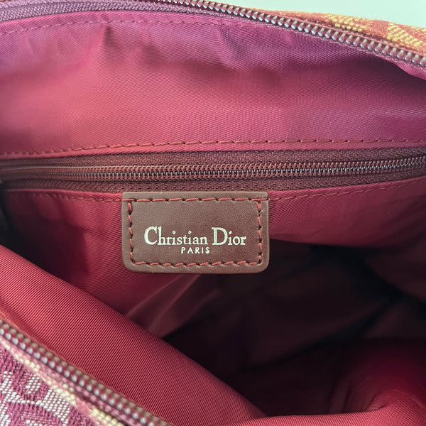 Sac Hobo Dior Trotter Messenger Toile Bordeaux Vintage