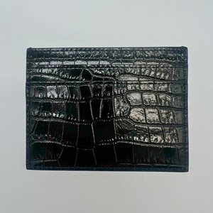 Porte-carte Saint Laurent en cuir embossé noir