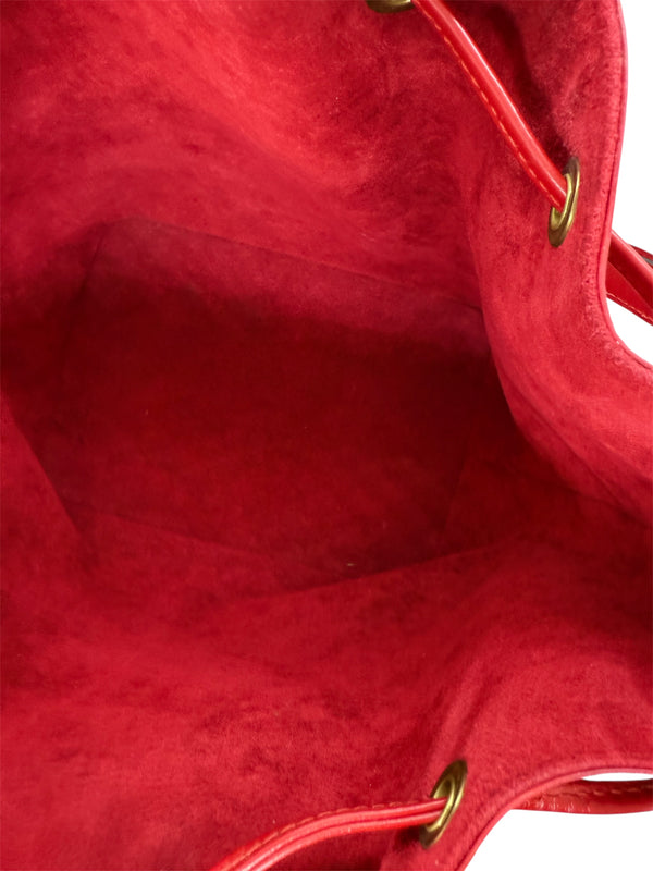 Sac Louis Vuitton Noé en cuir rouge, très bon état