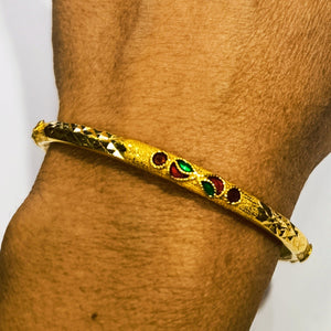 Bracelet Jonc en Or Jaune 18 Carats avec Oxyde