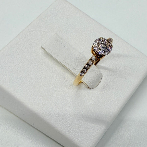 Bague or jaune 750 avec diamants