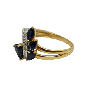 Bague Empierrée en Or Jaune 18K et Saphir