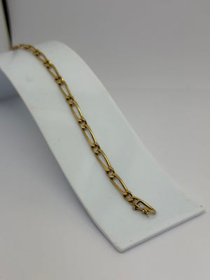 Bracelet Maillon Figaro Or Jaune 18 K - 7.33 Grs