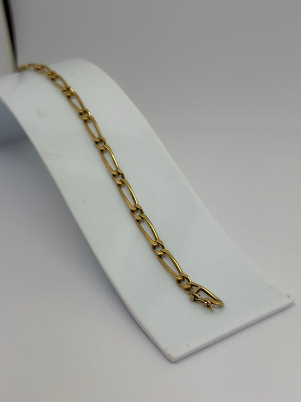 Bracelet Maillon Figaro Or Jaune 18 K - 7.33 Grs
