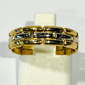 Bague Tank en Or Jaune et Or Gris 18K - T55 - 4.28gr