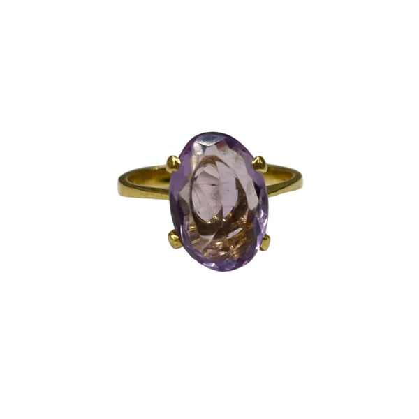 Bague Or Jaune 18k avec Améthyste
