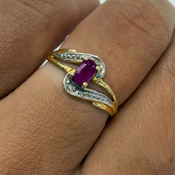 Bague en Or jaune 18K - Taille 54 - 1.60g