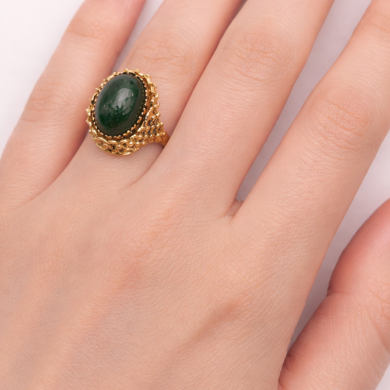 Bague ancienne en or jaune 18 K - Taille 51.5