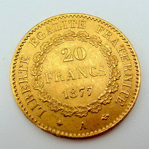 Pièce Génie en Or Jaune 1877 20K - 6.42G