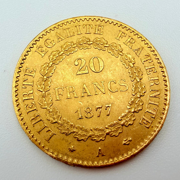 Pièce Génie en Or Jaune 1877 20K - 6.42G