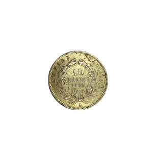 Pendentif Or Jaune Empereur Napoléon III 1855 - 10 Francs Titrage : 900