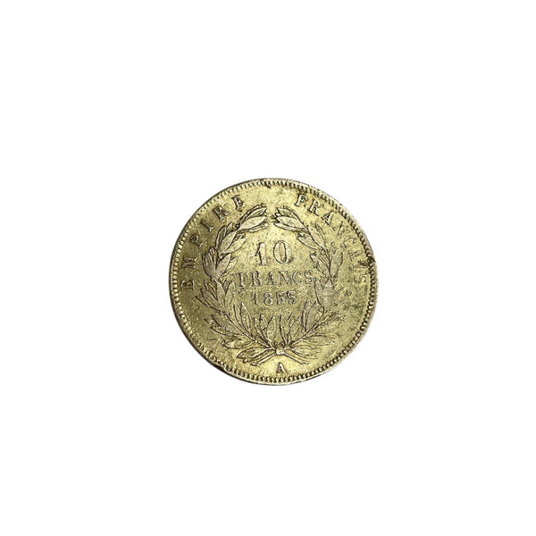 Pendentif Or Jaune Empereur Napoléon III 1855 - 10 Francs Titrage : 900
