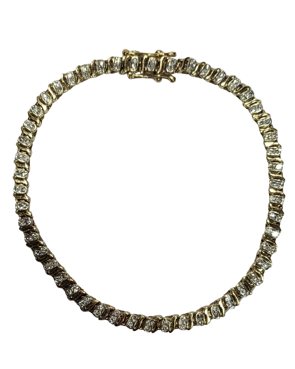 Bracelet Maillon en Or Jaune serti de Diamants