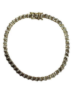 Bracelet Maillon en Or Jaune serti de Diamants
