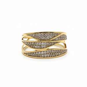 Bague croisée en or jaune 18k - 3.35 G