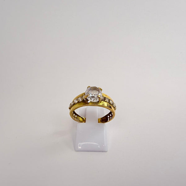 Bague en or jaune avec oxyde de zirconium  - T 61