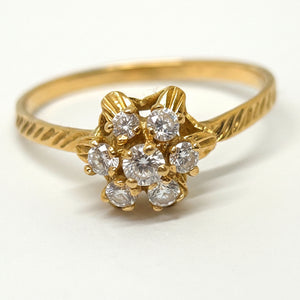 Bague Chou Or Jaune 18 Carats 7 Oxydes