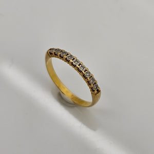 Bagues demi tour en Or jaune 18K - Diamant - Taille 51 - 1.67G