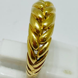 Bague tressée en or 18 carats - Taille 52 Poids-3.55 Grs