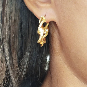 Boucles d'oreilles créoles en Or Jaune 18K -  2.43 Grs