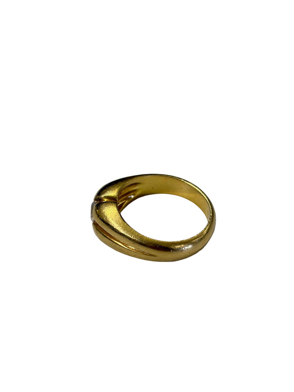 Jonc en Or Jaune 750 avec Zirconium