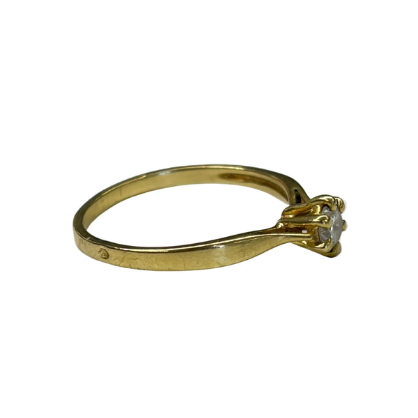 Solitaire en Or Jaune 18k avec Diamant