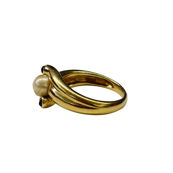 Bague empierrée en Or Jaune 18K