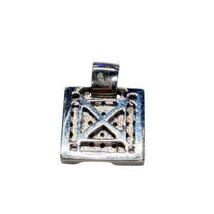 Pendentif en or blanc avec diamants noirs et blancs