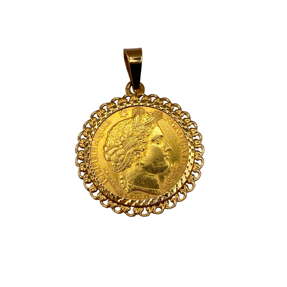 Pendentif Porte Pièce en Or Jaune 22K - 4.45g
