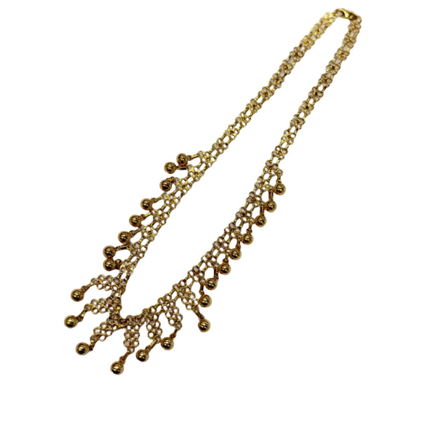 Collier Ras du Cou Maille Fantaisie en Or Jaune 18k
