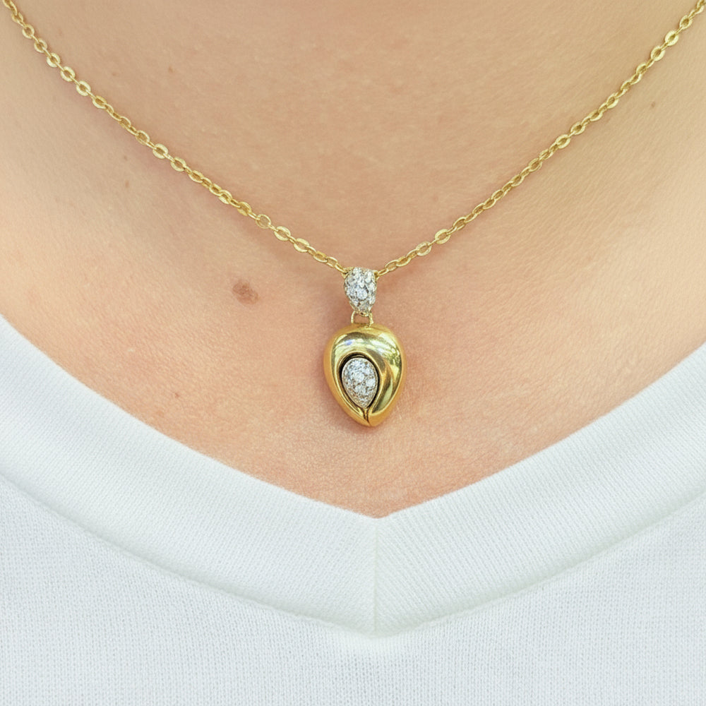 Pendentif diamant en Or Jaune et blanc 18K 2.21 Grs