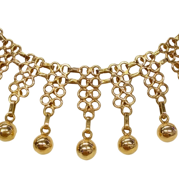 Collier Ras du Cou Maille Fantaisie en Or Jaune 18k