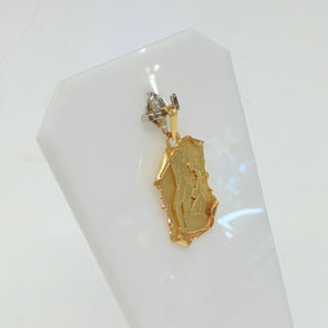 Pendentif Médaillon Or Jaune 18k Femme Fleur