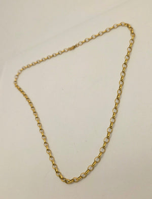 Collier or jaune ras du cou en maille jaseron