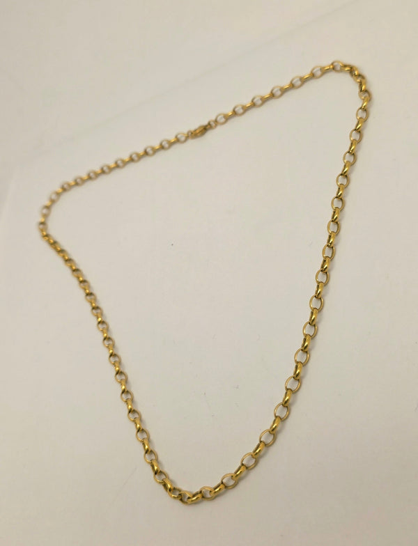 Collier or jaune ras du cou en maille jaseron