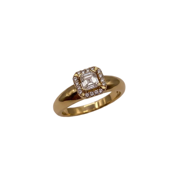 Bague en Or Jaune et Oxyde de Zirconium 18k